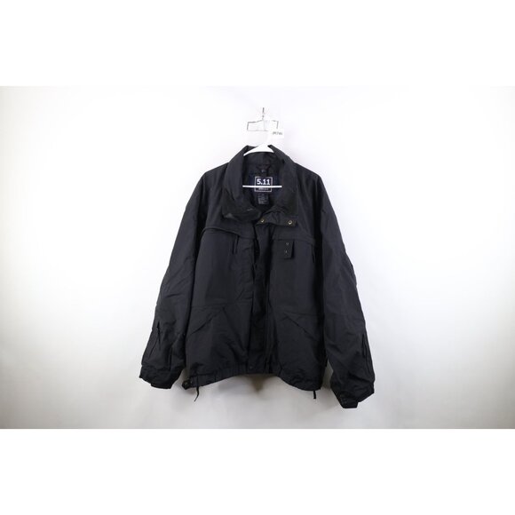5.11 Tactical Series Mens 2XL Distressed 5 In 1 All Weather Duty Jacket Black